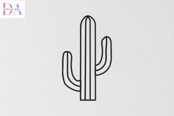 Cactus Outline: A Minimalist Desert Accent for Boutique Apparel