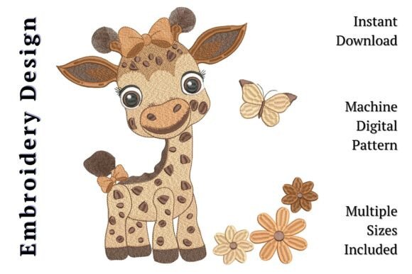 Cute Baby Girl Giraffe Bow Butterfly
