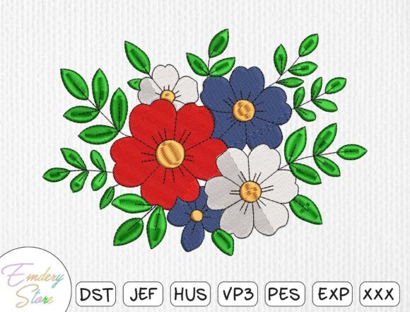 Floral Bouquet Embroidery Design
