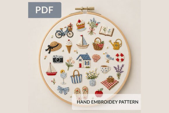 Summer Cottagecore Embroidery Pattern